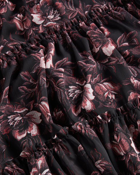 BARNABE-Dresses-Printed Tiered Mini Swing Dress- Ted Baker Romania