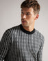 SCHIE-Knitwear-So comfortable you may never want to wear anything else, SCHIE will keep your warm in chilly weather. Featuring a geometric wave print, long sleeves and a casual crew neck, who says you can't have it all? Jumper Long sleeved Crew neck Geometric wave print Ribbed trims Joseph is 6'1" / 1.85m and wears Black in a Ted size 3- Ted Baker Romania