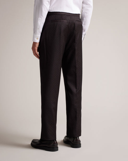 YTHAN-Trousers-It's all in the details: Suit trousers Wool blend Diamond check pattern Cotton lining Button fastening Side adjusters Pockets Tobias is 6'1" / 1.86m and wears Black in 32 R- Ted Baker Romania