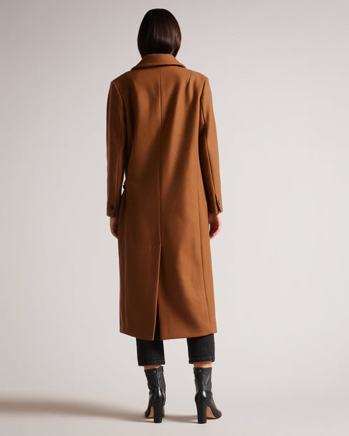 FREJIA-Outerwear-Crombie Coat with Detachable Strap Detail- Ted Baker Romania
