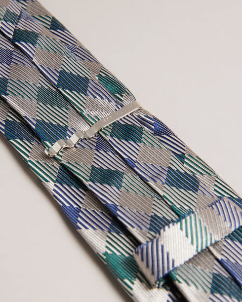 <P>House Check Tie And Tie Bar Set</P>