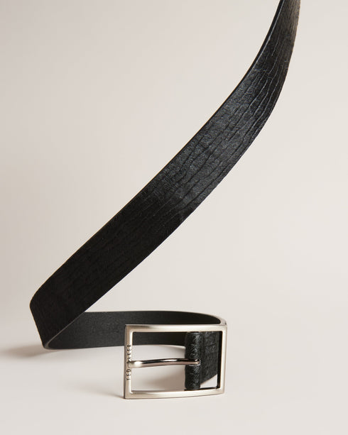 <P>Pony Embossed Leather Belt</P>