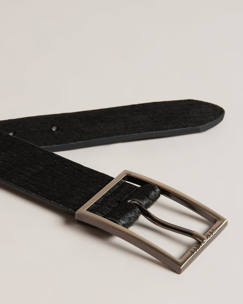 <P>Pony Embossed Leather Belt</P>