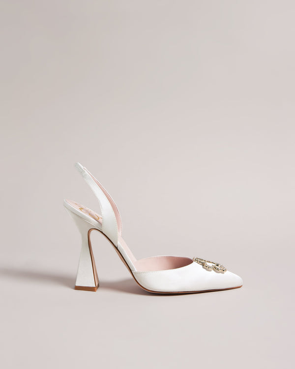 BETZAYY-Shoes-Add a little sparkle to your wardrobe with the BETZAYY courts. With their crystal embellished magnolias and slinky slingback design, they're ideal for date night or any special occasion. Court shoes Geometric heel Crystal embellished magnolia Slingback Pointed toe Slip on Heel height: 10cm Comes in Ted Baker branded packaging- Ted Baker Romania