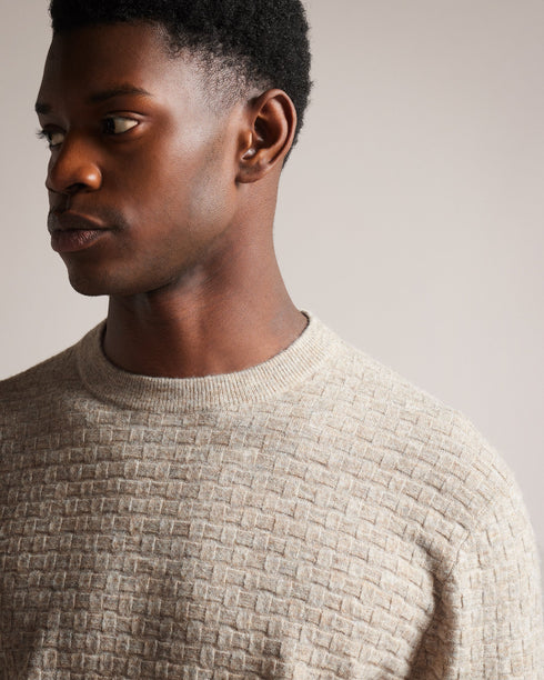 LENTIC-Knitwear-LENTIC is a wardrobe staple that you'll be grabbing time and time again. The textured knit, crew neck and long sleeved design are simple yet stylish. Wear it with some straight leg jeans and classic trainers for an effortlessly cool look.The fabric of this product is made with 33% recycled polyester. Using recycled polyester helps divert plastic waste from ending in landfills. Jumper Textured knit Crew neck Long sleeved Regular fit George is 6'2" / 1.88m and wears Maroon in a Ted size 3- Ted