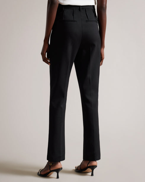 FRITTAT-Trousers-The perfect partner for the office, FRITTAT are tailored with darts and belt loops, plus an elegant high rise and a split hem that will keep you looking stylish whatever the occasion. Cigarette trousers Tailored with darts Belt loops High rise Concealed fastening Split hem- Ted Baker Romania