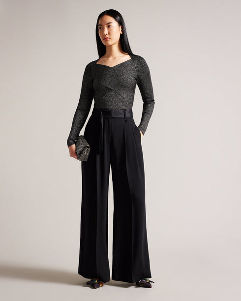 ELOISY-Knitwear-Slim Fit Crossover Knit Top- Ted Baker Romania