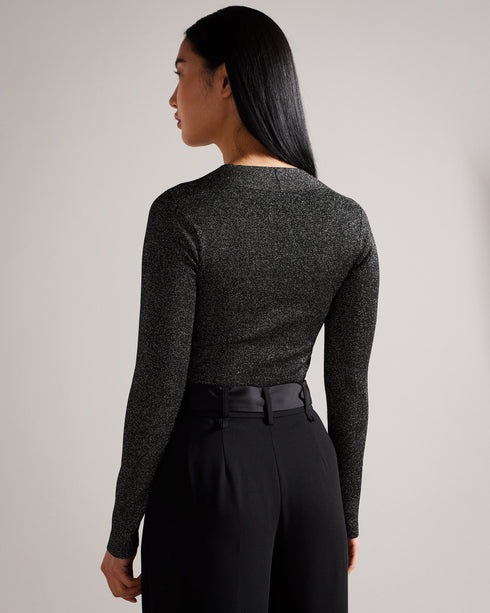 ELOISY-Knitwear-Slim Fit Crossover Knit Top- Ted Baker Romania