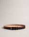 HARVII-Belts-Whether you are headed to the office or enjoying fine dining, HARVII is an essential accessory. Its elegant design features two keeper loops and a tapered edge for a sleek finish. Finely crafted to provide both style and comfort, this leather belt with quickly become a favorite. By purchasing this product, you are supporting responsible leather manufacturing through The Leather Working Group. Belt Bovine leather Geometric etched design Metal buckle Tapered edge Two keeper loops Ted Baker brande