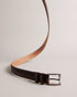 HARVII-Belts-Whether you are headed to the office or enjoying fine dining, HARVII is an essential accessory. Its elegant design features two keeper loops and a tapered edge for a sleek finish. Finely crafted to provide both style and comfort, this leather belt with quickly become a favorite. By purchasing this product, you are supporting responsible leather manufacturing through The Leather Working Group. Belt Bovine leather Geometric etched design Metal buckle Tapered edge Two keeper loops Ted Baker brande