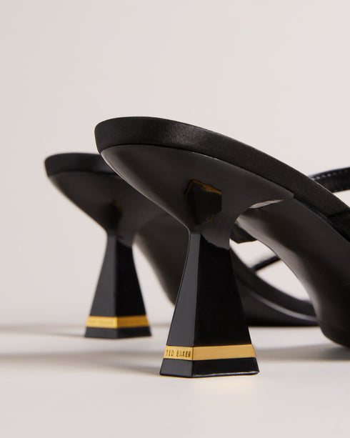 RINITA-Sandals-Slip on the RINITA heels and get ready to shine. Sumptuous satin and dazzling diamantes come together for the ultimate finishing touch to these timeless kitten heels. Mule sandals Satin Slip on Open square toe Diamante embellished straps Geometric heel with metallic detail Heel height: 7cm- Ted Baker Romania