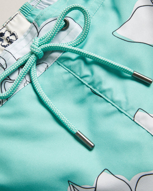 AMPBELL-Swimwear-Make a splash this summer with our vibrant AMPBELL Swim Shorts. Their playful floral print adds a pop of color while the drawstring waistband and pockets provide both comfort and practicality. The shell fabric of this product is made of 100% recycled polyester. Using recycled polyester helps divert plastic waste from ending in landfills and helps us to reduce our dependence on virgin materials. Swim shorts Floral print Pockets Drawstring waistband Lined- Ted Baker Romania