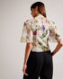 ARELLN-Tops-Our ARELLN top is a lovely addition to your new season wardrobe. Wide short sleeves and lace give it a vintage feel, while the scattered bouquet print is sure to get you noticed. Mesh top Lined Scattered bouquet print High neck Scalloped lace trims Wide short sleeves Button fastening with keyhole cut-out Julia is 5'10" / 1.78m and wears White in a Ted size 1- Ted Baker Romania
