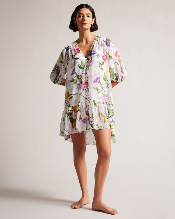 ROSMRYY-Swimwear-Plunge Cover Up With Button Details- Ted Baker Romania