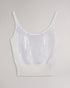 BOBBIIY-Knitwear-It's all in the details: Knitted vest Sequin embellishment Scoop neck Low back Ribbed waist Cropped fit Julia is 5'10" / 1.78m and wears White in a Ted size 1- Ted Baker Romania