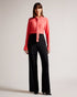 JULINAA-Tops-JULINAA is a lightweight, feminine layer that transitions easily from day to evening. This lightweight blouse pairs wonderfully with wide-leg trousers and heels for a polished office look—or switch it up for jeans and sandals on a sunny weekend getaway. Blouse Neck tie Looped rouleaux trim Long sleeved Button fastening Lightweight fabric Julia is 5'10" / 1.78m and wears Coral in a Ted size 1- Ted Baker Romania