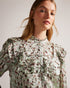 INDIRA-Tops-Blouse With Ruffle Bib Detail- Ted Baker Romania