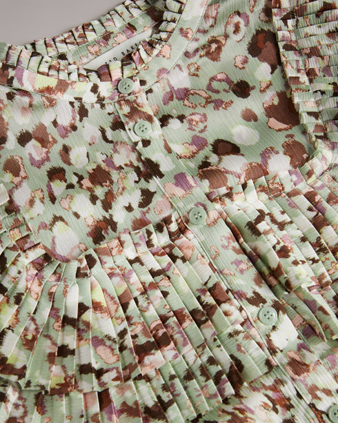 INDIRA-Tops-Blouse With Ruffle Bib Detail- Ted Baker Romania