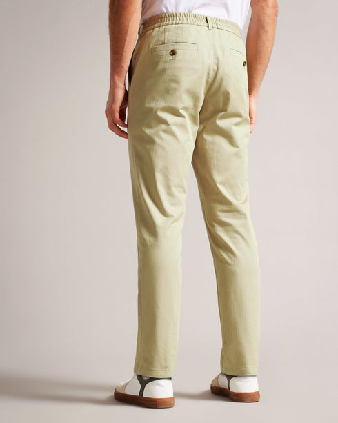 BOSSAR-Trousers-It's all in the details: Trousers Tailored details Cotton blend Regular fit Half elasticated waist Belt loops Zip and button fastening Elliot is 6'2" / 1.88m and wears Natural in 32 R- Ted Baker Romania