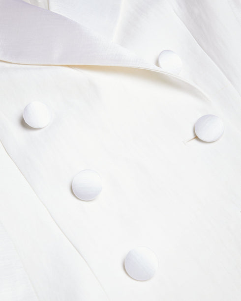 ASTAA-Jackets-Elevate your formal wardrobe with the sophisticated ASTAA tuxedo jacket, crafted from a luxurious linen blend for a lightweight and breathable feel. Its oversized lapel brings a modern twist to the look for when you're dressing to impress. Tuxedo jacket Linen blend Double breasted buttons Oversized peaked lapel Long sleeved Ayo is 5'8" / 1.73m and wears Cream in a Ted size 1- Ted Baker Romania