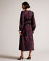 MERLISA-Dresses-A dependable dress is the cornerstone of any woman's wardrobe, and MERLISA delivers. This feminine A-line midi has a floaty silhouette and a bow tied back that adds a touch of feminine charm. Effortlessly gorgeous, it'll elevate your wardrobe like no other. Midaxi dress Floral print Long voluminous sleeves Crew neck A-line Zip and button fastening Bow tied back Anna is 5'10" / 1.77m and wears Black in a Ted size 1- Ted Baker Romania