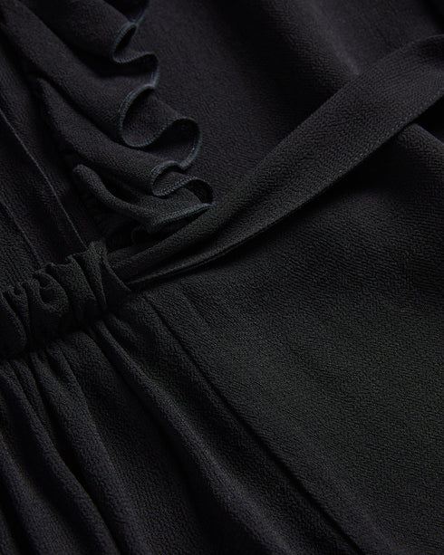 EVALIE-Tops-EVALIE has the details covered. This little frilled number has them in abundance and will have you feeling ready to strut your stuff. With its frills, piping details and waist ties, this top will dress up any look. Sleeveless top Frilled embellishments Piping stripes Crew neck Gathered waist Waist ties Front button fastening Julia is 5'10" / 1.78m and wears Black in a Ted size 1- Ted Baker Romania