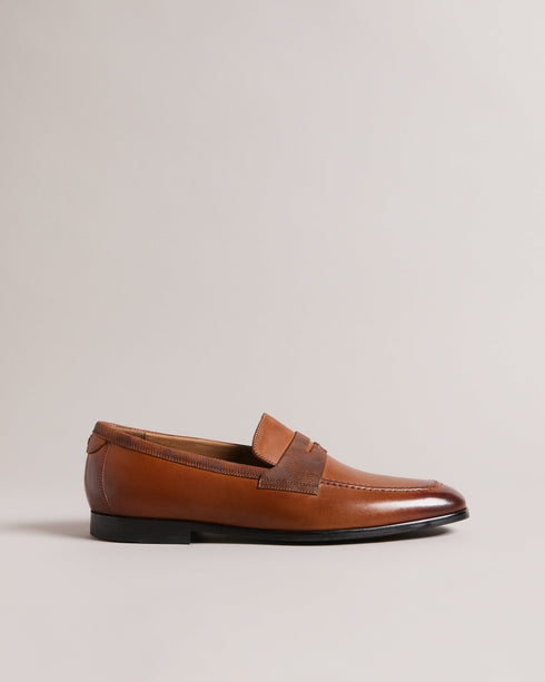 ADLERRC-Shoes-Step into timeless elegance with our ADLERRC loafers. Crafted from premium leather, they feature a sleek almond toe design that adds a touch of sophistication to any ensemble. Whether you're dressing up for a formal occasion or adding a touch of refinement to your everyday look, they're the perfect choice for the modern gentleman who appreciates classic style with a contemporary twist. Saddle loafers Leather upper Almond toe Slip on Resin sole Debossed stripe details- Ted Baker Romania