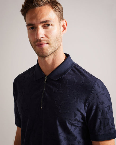 POLENN-Tops-SS Regular Textured Half-Zip- Ted Baker Romania