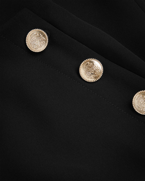 LLAYLAT-Trousers-Upgrade your work wardrobe with the LLAYLAT trousers. Tailored pleats, wide legs and high waist create a flattering silhouette that pairs perfectly with a tucked-in blouse or vest. Delicately embossed buttons add a touch of sophistication, while the pockets keep your essentials close at hand. High waisted trousers Twill fabric Wide leg Embossed buttons Pockets Tailored pleats Lined- Ted Baker Romania