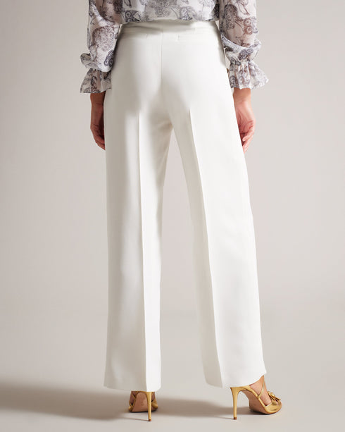 LLAYLAT-Trousers-Upgrade your work wardrobe with the LLAYLAT trousers. Tailored pleats, wide legs and high waist create a flattering silhouette that pairs perfectly with a tucked-in blouse or vest. Delicately embossed buttons add a touch of sophistication, while the pockets keep your essentials close at hand. High waisted trousers Twill fabric Wide leg Embossed buttons Pockets Tailored pleats Lined- Ted Baker Romania