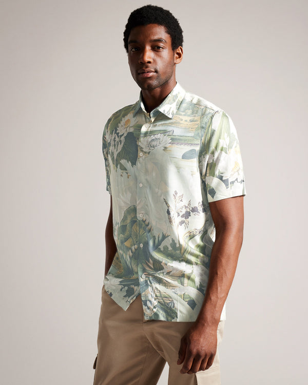 OULART-Shirts-SS Regular Botanical Shirt- Ted Baker Romania