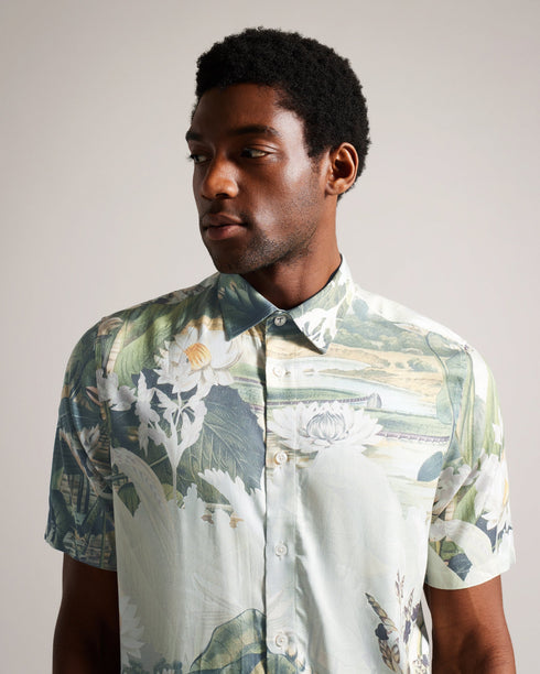 OULART-Shirts-SS Regular Botanical Shirt- Ted Baker Romania