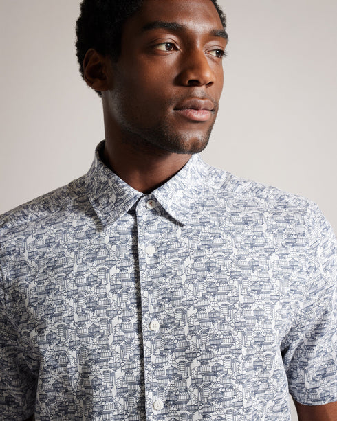 LAGHY-Shirts-For the most stylish plant dads, LAGHY is a wardrobe must-have. Made with a blend of lyocell, linen and cotton, this short-sleeved button up shirt will keep you feeling cool and comfortable when the weather warms up. Button up shirt Mini greenhouse print Lyocell, linen and cotton Short sleeved Classic collar Webbing placket detail- Ted Baker Romania