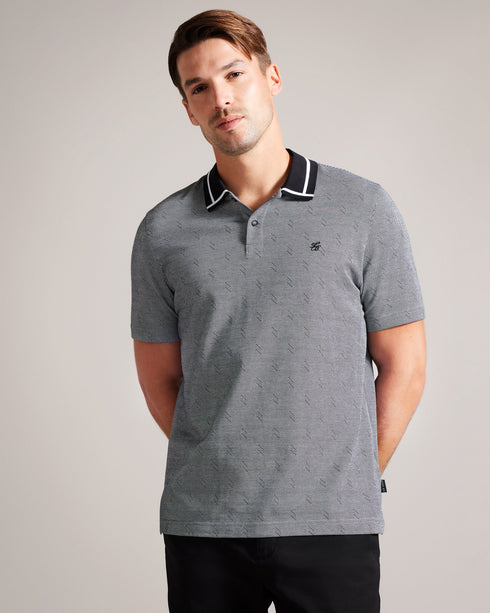 GINALD-Tops-SS Herringbone Stitch Polo- Ted Baker Romania