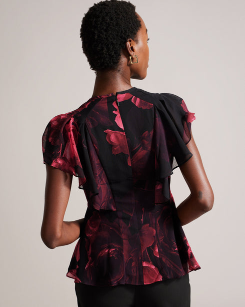 BELAMAY-Tops-Angel Sleeve Peplum Top- Ted Baker Romania