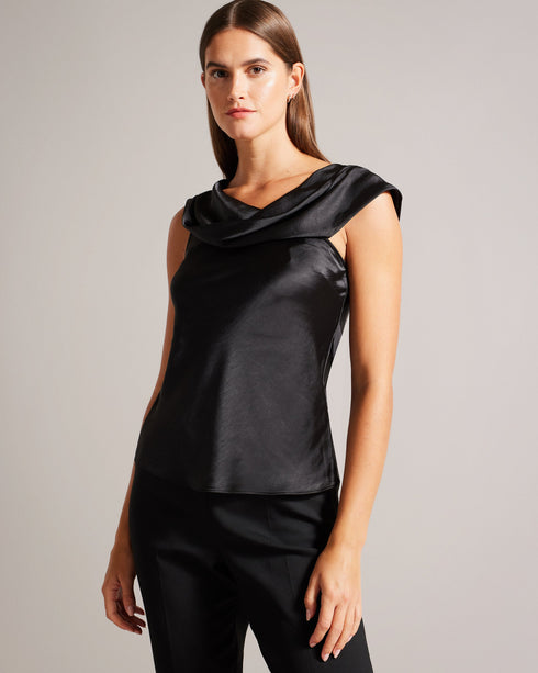 DEANAAH-Tops-DEANAAH is a true statement piece. With its draped cowl neck and asymmetric neckline, this top is sure to turn heads. Crafted from luxurious satin fabric, it's perfect for special occasions or adding effortless elegance to your everyday look. Satin top Draped cowl neck Asymmetric neckline Straight fit Low back- Ted Baker Romania