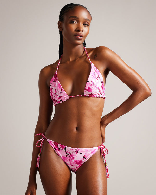 ALANIAA-Swimwear-Holiday essentials: sun, sand and ALANIAA. Double up your beachside look with this classic halter neck style, whether you're lounging by the pool or riding the waves. Triangle bikini top Halter neck Floral print Striped tie fastening Tassel details Metal hardware Reversible- Ted Baker Romania