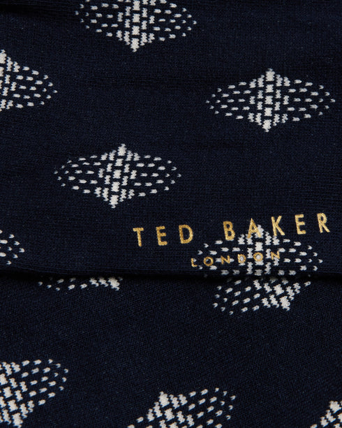 DRENCHD-Socks-Treat your feet to DRENCHD. In a versatile crew length with a geometric jacquard pattern, this cotton rich pair adds dimension to any look. Crew socks Cotton blend Jacquard geometric print Metallic logo detail Cuffed ankle- Ted Baker Romania