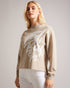 EMALLLY-Knitwear-EMALLLY is designed for ultimate comfort and effortless style. With its relaxed fit, this jumper is perfect for laid-back days. Complete with a classic crew neck and raw hem, this versatile jumper can be easily paired with your favorite jeans or leggings. Jumper Relaxed fit Jacquard logo Split raw hem Crew neck Long sleeves Elvira is 5'9" / 1.75m and wears Camel in a Ted size 1- Ted Baker Romania