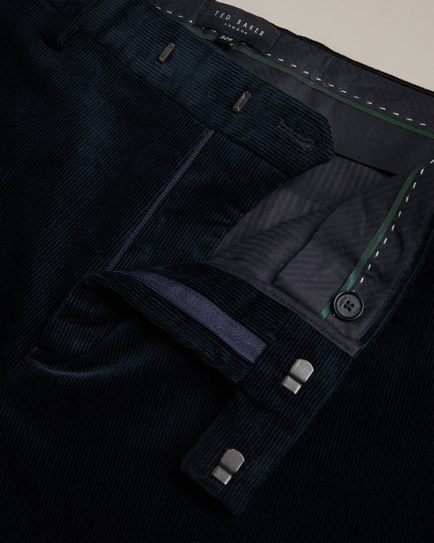 DURHAMT-Trousers-Go bold with DURHAMT. Crafted from Italian cotton, these corduroy trousers offer comfort and style in one. They have pockets for your essentials and kick tape on the hem for added durability. Corduroy trousers Slim fit Italian cotton Pockets Kick tape on hem Zip fastening with hook and bar Matching jacket: DURHAMJ- Ted Baker Romania