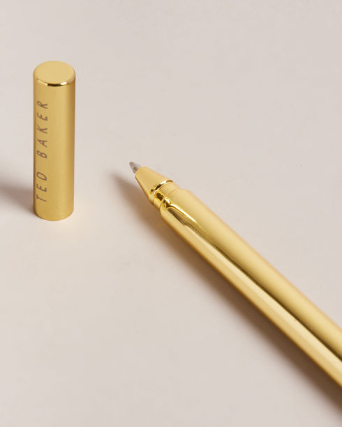 KRISII-Gifts-Give the gift of simple sophistication with KRISII. Whether you're treating a loved one or upping your own writing game, these stainless steel pens leave a lasting impression. Three pack of pens Ballpoint with black ink Stainless steel Assorted colours Engraved logo Comes in gift box- Ted Baker Romania