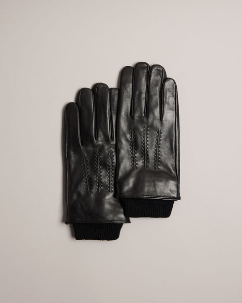 BALLAT-Gloves-Leather Gloves With Ribbed Cu- Ted Baker Romania