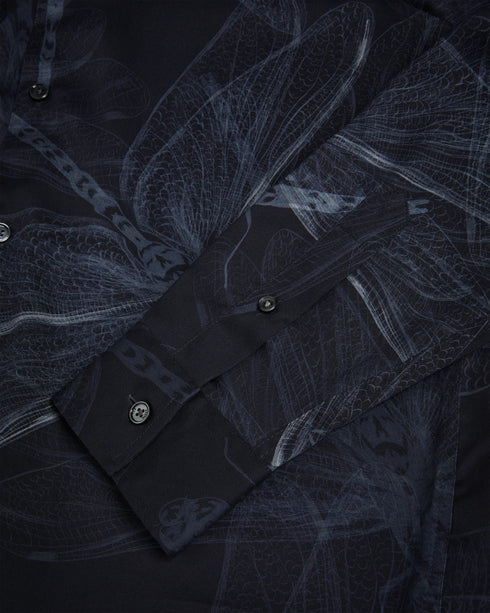 LORETO-Shirts-Introducing our LORETO shirt: a blend of classic and modern. The dragonfly print adds a touch of nature-inspired charm, while the regular fit and classic collar keep it versatile. Shirt Dragonfly print Long sleeves Regular fit Button fastening Classic collar- Ted Baker Romania