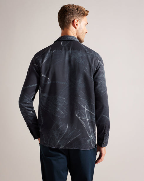 LORETO-Shirts-Introducing our LORETO shirt: a blend of classic and modern. The dragonfly print adds a touch of nature-inspired charm, while the regular fit and classic collar keep it versatile. Shirt Dragonfly print Long sleeves Regular fit Button fastening Classic collar- Ted Baker Romania