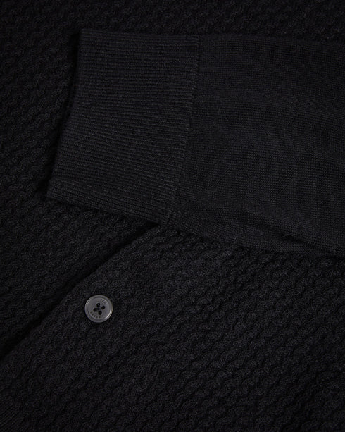 OIDAR-Knitwear-Crafted from a luxurious wool blend, this shirt is as stylish as it is cosy. Whether you're attending a business meeting or enjoying a night out, OIDAR will leave a lasting impression. Button up shirt Wool blend Long sleeved Revere collar Textured knit O'Shea is 6'2.5" / 1.89m and wears Black in a Ted size 3- Ted Baker Romania