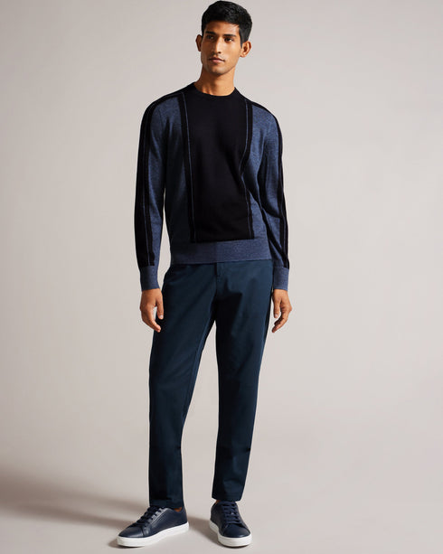 MITTED-Knitwear-Ls Merino T Striped Crew Neck- Ted Baker Romania