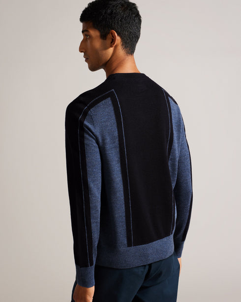 MITTED-Knitwear-Ls Merino T Striped Crew Neck- Ted Baker Romania