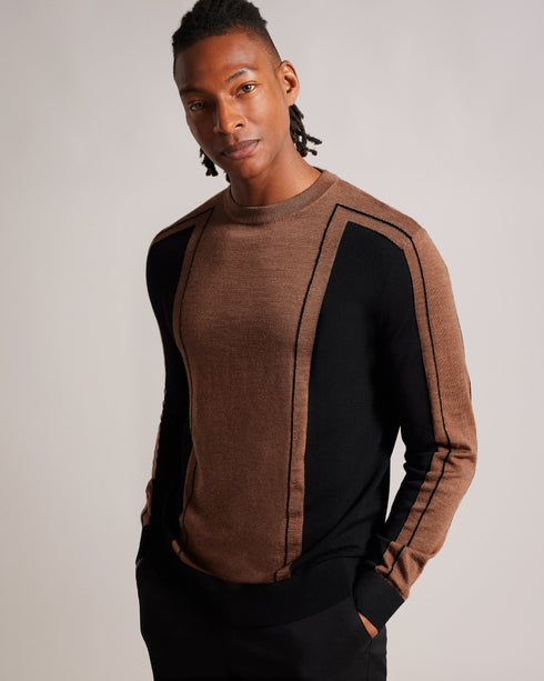 MITTED-Knitwear-Ls Merino T Striped Crew Neck- Ted Baker Romania