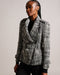 ROSEBY-Jackets-Meet ROSEBY: a biker jacket that reimagines the timeless style. This piece beautifully marries the iconic biker silhouette with a touch of glamour, thanks to its intricate boucle knit. Boucle biker jacket Wrap front Matching belt Asymmetric zip fastening Zip pockets Ayo is 5'8" / 1.73m and wears Black in a Ted size 1- Ted Baker Romania