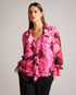 LUUCIIE-Tops-Let your stye bloom with the LUUCIIE blouse. With a flattering V-neckline and elegant sleeves, this blouse is perfect for both casual and dressy occasions. Flared cuffs add a playful detail to complete the look. Blouse Abstract floral print Ruffled front Metal ball trim V-neck Long sleeves Flared cuffs- Ted Baker Romania
